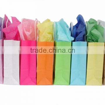 Various sizes colorful hand custom printing kraft paper shopping bag