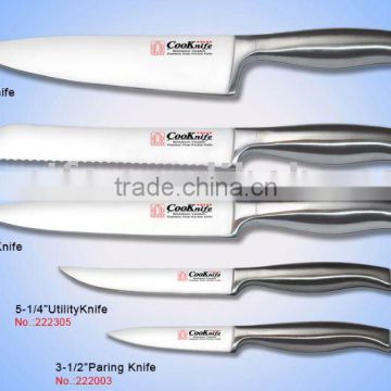 All Stainless Steel Curve Handle Kitchen Knife Set