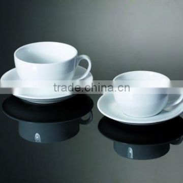 H5824 glossy glaze porcelain 400ml 250ml white hotel tea coffee set