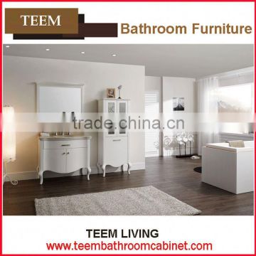 Teem home bathroom furniture Wooded white bathroom cabinet vanity commercial bathroom vanities