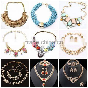 Multicolor alloy imitation choker necklace wholesale jewelry