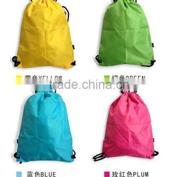 Wholesale waterproof Cotton Fabric Cheap school Drawstring Backpack bag