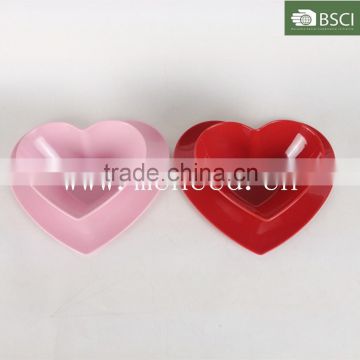Hard plastic unbreakable heart shape dinnerware