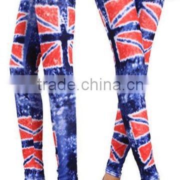 Uk British Flag Print Women Fashion Skinny Stretch Leggings