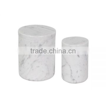 Home decor carrara marble candle jars designed with lids for customized