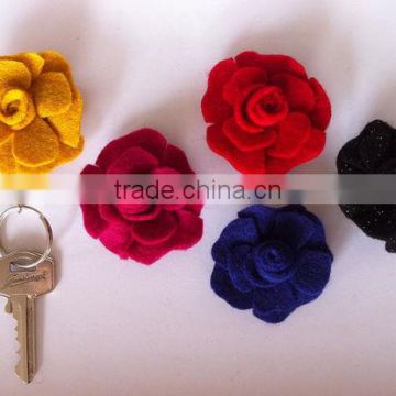 alibaba express hot sale high quality decorative new products fabric eco friendly felt artificial flower keyring made in china