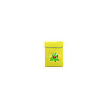 Pretty Animal Yellow Neoprene Fabric Laptop Bag for Kids , Cartoon Frog Printed