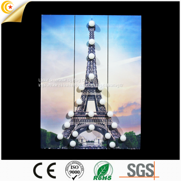 Popular decoration lighted Eiffel Tower wall lamp modern wooden wall plaques wall home decoration