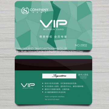 New York 1000 PCS / One Design Custom Plastic PVC Business VIP Cards with Embossing Gold Number and Magetics Stripe