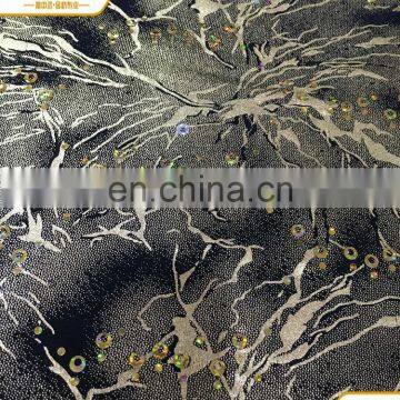 Fashion Foiling Design On Fdy Fabric For Cloths With Spangle