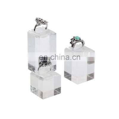 jewelry store exhibitor custom block frost acrylic ring display stand