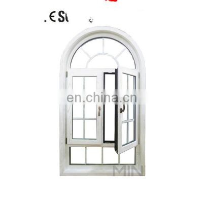 aluminum cladding wood Radius window/round window with grill design