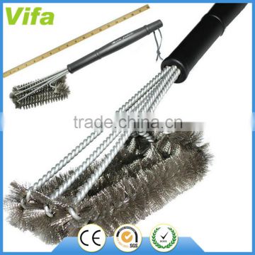 BBQ Grill Brush Best Barbecue Grill Cleaner - 18"- 3 Stainless Steel Brushes in 1
