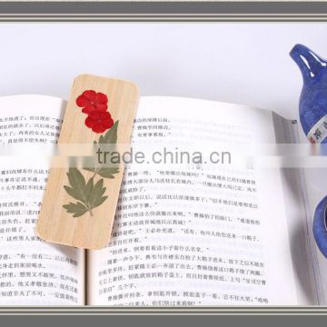 Trade assurance cute handmade recycle natural bamboo bookmark with flowers embossed