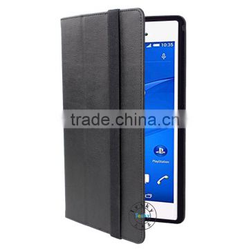 Untra Slim Flip Cover For Sony Z3 Tablet Compact PU Leather Case With Elastic Strap