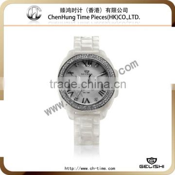 Pure resin bracelet designed your own brand q&q watch stainless steel case women