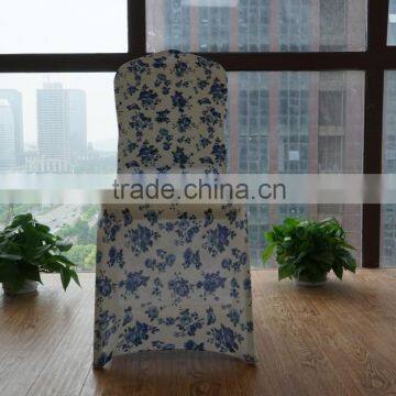 Chinoiserie printing spandex chair covers for wedding