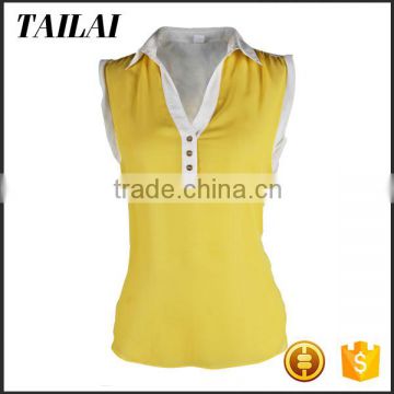China supplier Latest design Fitness Beautiful office lady chiffon blouse