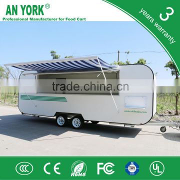 2015 HOT SALES BEST QUALITY food trailer on street running double-layer stainless steel food trailer customized food trailer