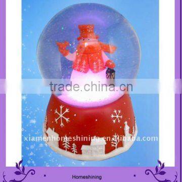 colorfull snowman christmas snowglobe