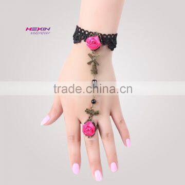 Red Flower New Trendy Style Cheap Modern Fancy Wholesale Bangles