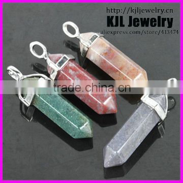 KJL-A0208 Natural Indian Agate Quartz Druzy stone Charm Crystal Healing Point Chakra Reiki Jewelry Agate Stone Pendant Bead