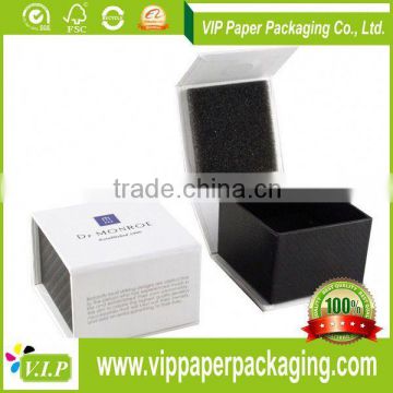 BLACK PAPER WATCH PACKAGE BOX WITH CUSHION