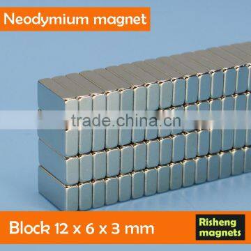 12x6x3mm block NdFeB magnet high remanence magnet