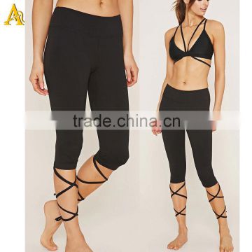 Ladie's fitness nylon spandex yoga pants fit for gym and sports