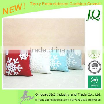 Snow Flakes Terry Embroidered Cushion Covers