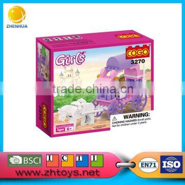 Chinese toy manufacturers cinderella carriage 62PCS connecting blocks