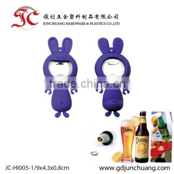 Hot selling silicone and metal cute beer opener