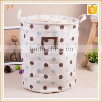 Dot cotton and linen clothing storage basket storage bucket