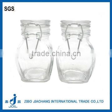 glass jar factory wholesale glass jar with glass lid silicone lid