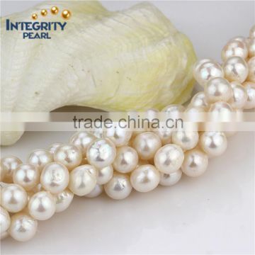 Natural freshwater edison loose strand size 10-11mm AA wholesale freshwater pearl strand