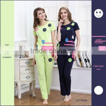 Wholesale cotton pajamas printing design for women