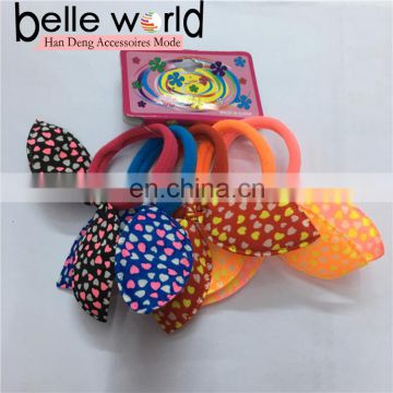 Wholesale yiwu girls dot bow ponytail holder