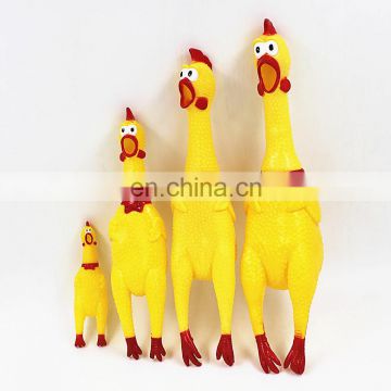 17cm-44cm Screaming chicken Yellow Vinyl Chicken Squeaky Pet Dog Chew Toy
