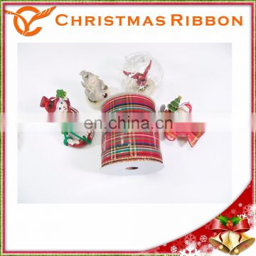 Red Plaid Christmas Ribbon For Christmas Stockings