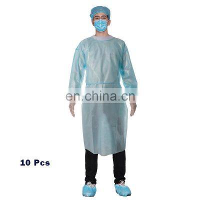 Pp + PE film Level 2 ultrasonic Disposable Medical Isolation Gown PP Isolation Hospital Gown Elastic Cuffs Isolation Gowns