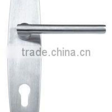 Solid SS Lever Door Handle with Plate:LH245-4