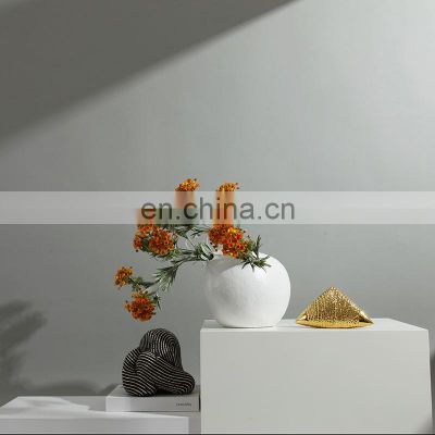 Modern Nordic Round Shape Matte Home Decor Ceramic Flower Vase