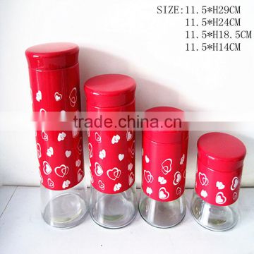 glass jar with different size glass jar and glass lid glass canister