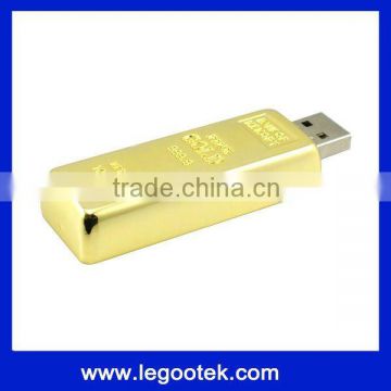 laser engraved logo gold bar usb stick/full capacity/CE,FCC,ROHS