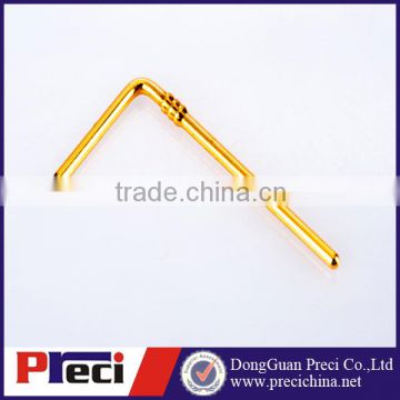 Brass gold plated 90 degree connector pin