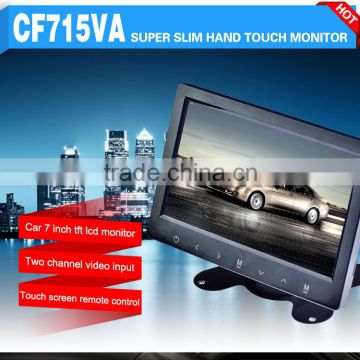 Factory Wholesale HD Image touch key 7 inches tft lcd color monitor with 12v dc input
