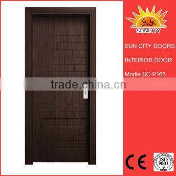 Top quality bedroom solid wood PVC door C-P165