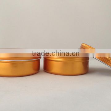 Golden aluminum cosmetic tin jars 150g