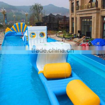 Gaint Outdoor inflatable floating obstacle with frame pool
