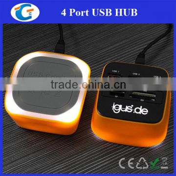 Lighting Up Logo USB Hub Combo SD Card Reader